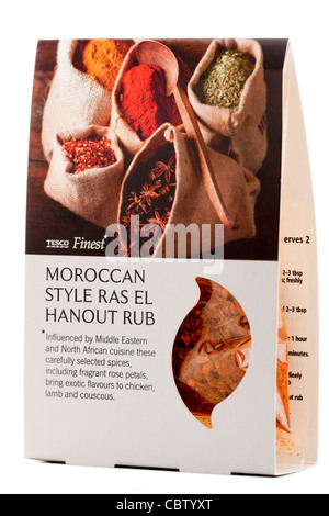 Boxed packet of Moroccan style Ras El Hanout Rub Stock Photo