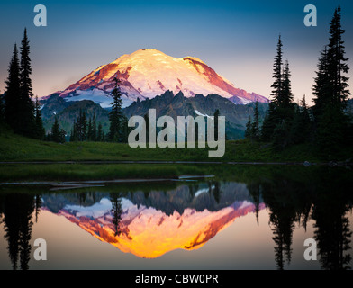 Mount Rainier from Tipsoo Lake Stock Photo