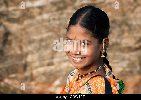 Smiling South Indian Teenage Girl portrait Stock Photo