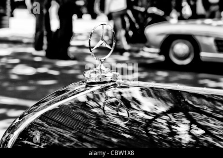 Mercedes-Benz symbol on the hood Stock Photo