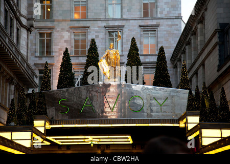 The Savoy Hotel is a hotel located on the Strand, in central London. Stock Photo