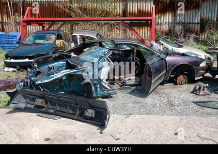 junkyard, Chicago, ILL, USA car, wrecks Stock Photo