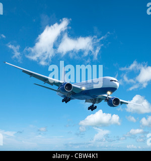 Jet plane in flight. Square composition. Stock Photo