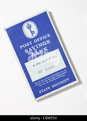 This Post Office Savings Book belonged to my grand-mother, the account was opened originally in 1965. Stock Photo