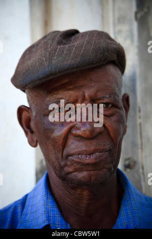 Old man from Victoria, Mahe, Seychelles Stock Photo