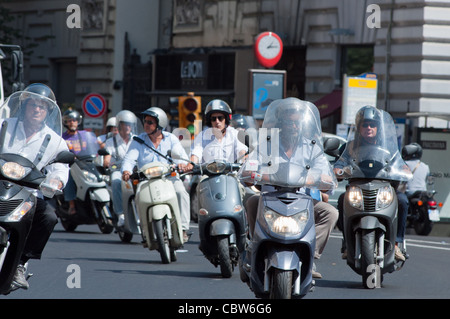 Swarms of scooters on the streets of Naples, Italy Stock Photo