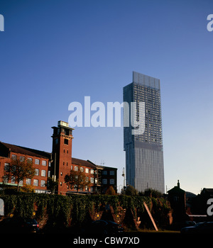 The Beetham Tower and Hilton Hotel Deansgate from Castlefield Manchester England Stock Photo