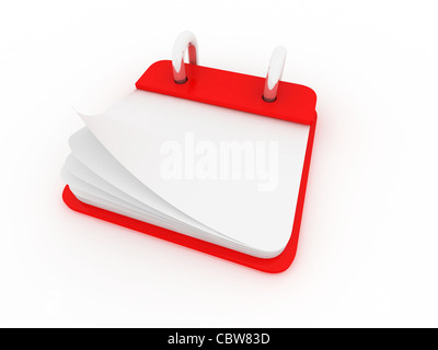 illustration of a desk calendar showing a blank page Stock Photo