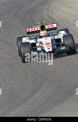 Enrique Bernoldi of Bar Honda F1 races on training session Stock