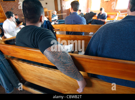 Dominican lay program for prisoners at the medium security Massachusetts Correctional Institute, Norfolk, Massachusetts Stock Photo