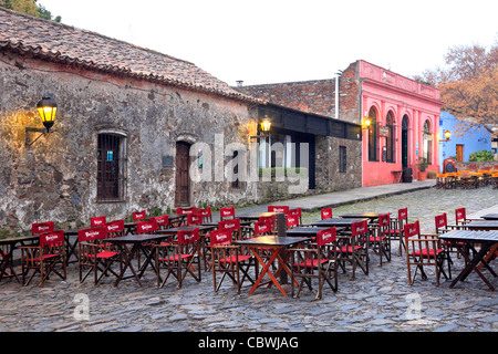 old restaurants at Colonia del sacramento. uruguay, south america. Stock Photo