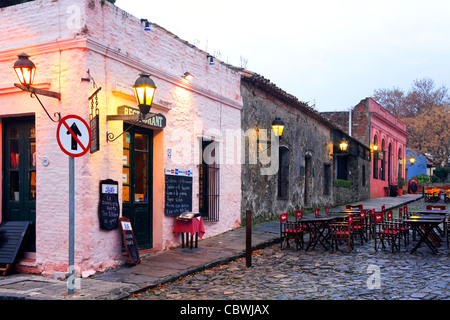 old restaurants at Colonia del sacramento. uruguay, south america. Stock Photo