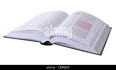 Opened book isolated on white background Stock Photo - Alamy