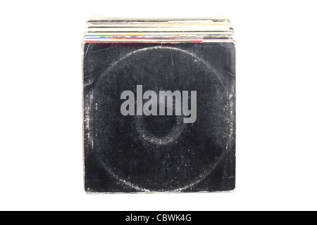 Vinyl records, isolated on white Stock Photo