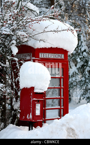 Deep snow at Feshiebridge in Scotland Stock Photo