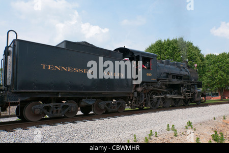 Tennessee, Chattanooga, Tennessee Valley Railroad Museum, tourist train, steam locomotive. Stock Photo