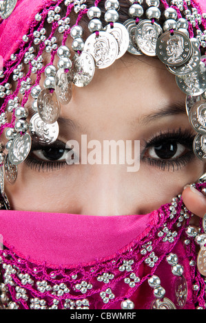 Close up picture of a Muslim woman wearing a veil Stock Photo
