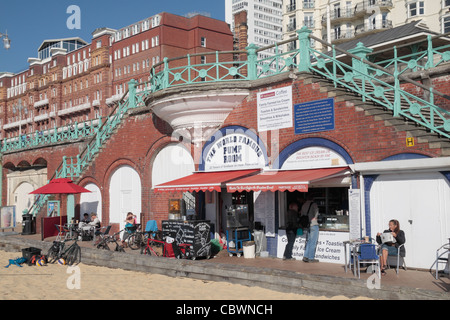 The World famous Pump Room ice cream parlour on Brighton seafront, East Sussex, UK. Stock Photo