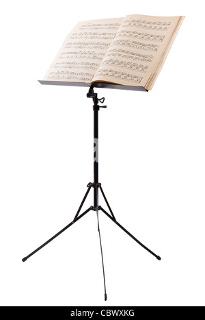 music stand with piano notes isolated on white background Stock Photo ...
