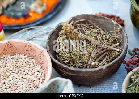 Bowl of Chinese herbal medicine Stock Photo