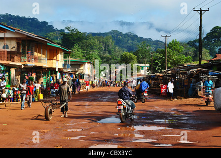 Street scene in Kenema, Sierra Leone