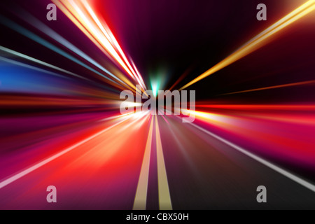 abstract night acceleration speed motion Stock Photo