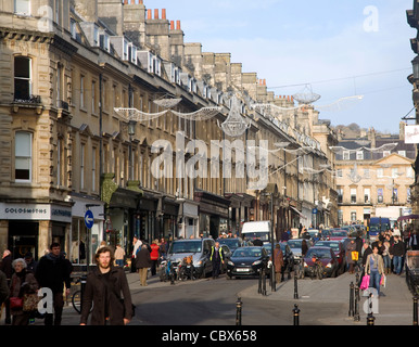 Christmas shoppers, Milsom Street, Bath, England Stock Photo