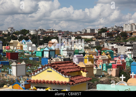 Colourful Cemetary near Chichicastenango, Guatemala Stock Photo