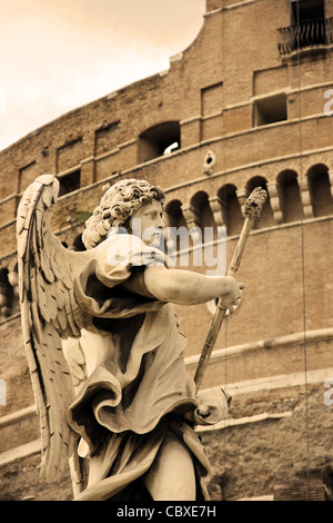 Angel sculpture from Ponte Sant'Angelo bridge in Rome Stock Photo