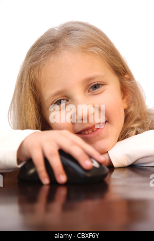 schoolgirl doing homework, lessons, read books, school Stock Photo