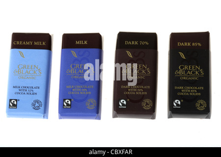 Green and Blacks Chocolate Bars Stock Photo