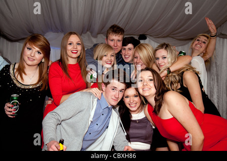 A large group of teenagers enjoying themselves at a teen party, UK Stock Photo