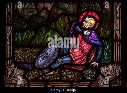 Harry Clarke window, All Saints Church, Bedworth, Warwickshire, England, UK Stock Photo