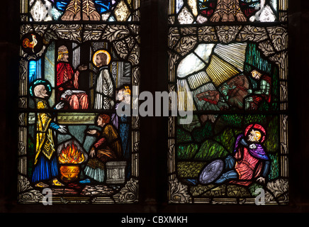 Harry Clarke window, All Saints Church, Bedworth, Warwickshire, England, UK Stock Photo