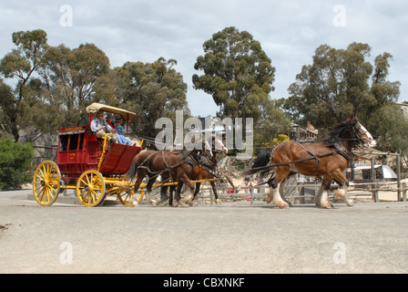 One of Australia's most popular attractions is the animated gold rush open-air museum of Sovereign Hill in Ballarat, Victoria Stock Photo