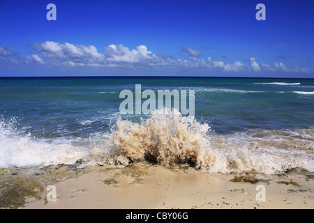 The crashing waves on Montego Bay, Jamaica Stock Photo