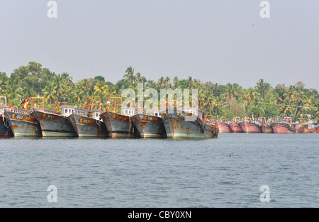 Backwater of Kollam in Kerala, India. Stock Photo