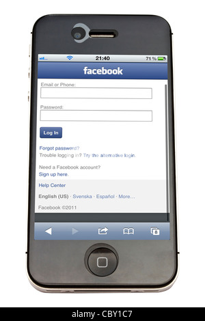 Facebook login screen on mobile phone Stock Photo - Alamy
