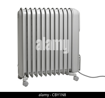 Oil radiator isolated on the white background (CLIPPING PATH) Stock Photo
