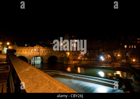 Pulteney Bridge is a bridge that crosses the River Avon, in Bath, England. It was completed in 1773. Stock Photo