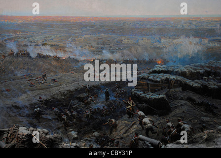 Crimean War (1853-1856). Siege of Sevastopol, 1854-1855, by Franz Alekseyevich Roubaud (1856-1928). Crimean Peninsula. Ukraine. Stock Photo