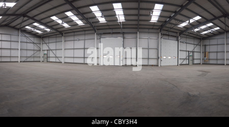 Industrial unit interior panorama Stock Photo