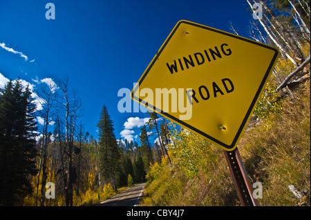 Scenic Road to Imperial Point at the North Rim of the Grand Canyon National Park, Arizona. USA Stock Photo