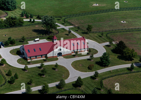 aerial photograph horse farm Lexington, Kentucky Stock Photo