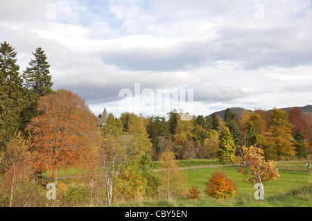 Autumn scene on Royal Deeside, near Balmoral Stock Photo