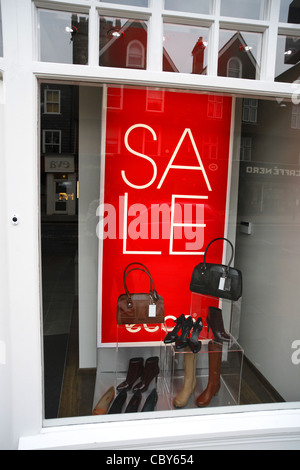 Boxing day sale posters in a shop window Stock Photo