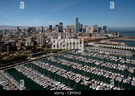 aerial photograph South Beach marina, San Francisco, California Stock Photo