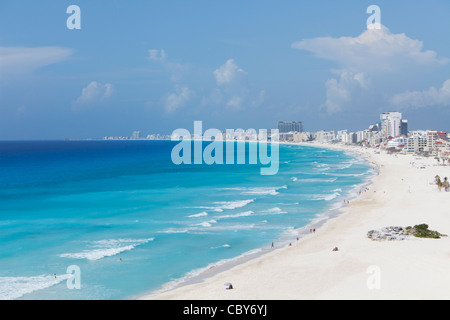 View from 7th floor of Krystal Hotel, Cancun, Mexico, Hotel Zone Stock Photo