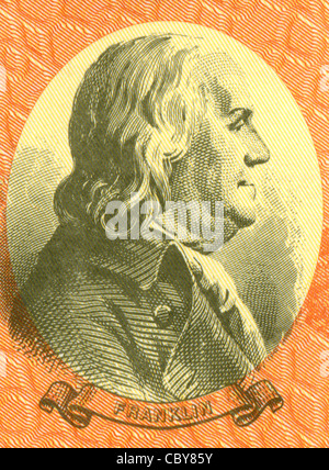 Portrait of Benjamin Franklin on $1000 United States savings bond. Stock Photo