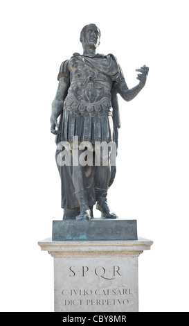 julius caesar emperor statue isolated on white Stock Photo